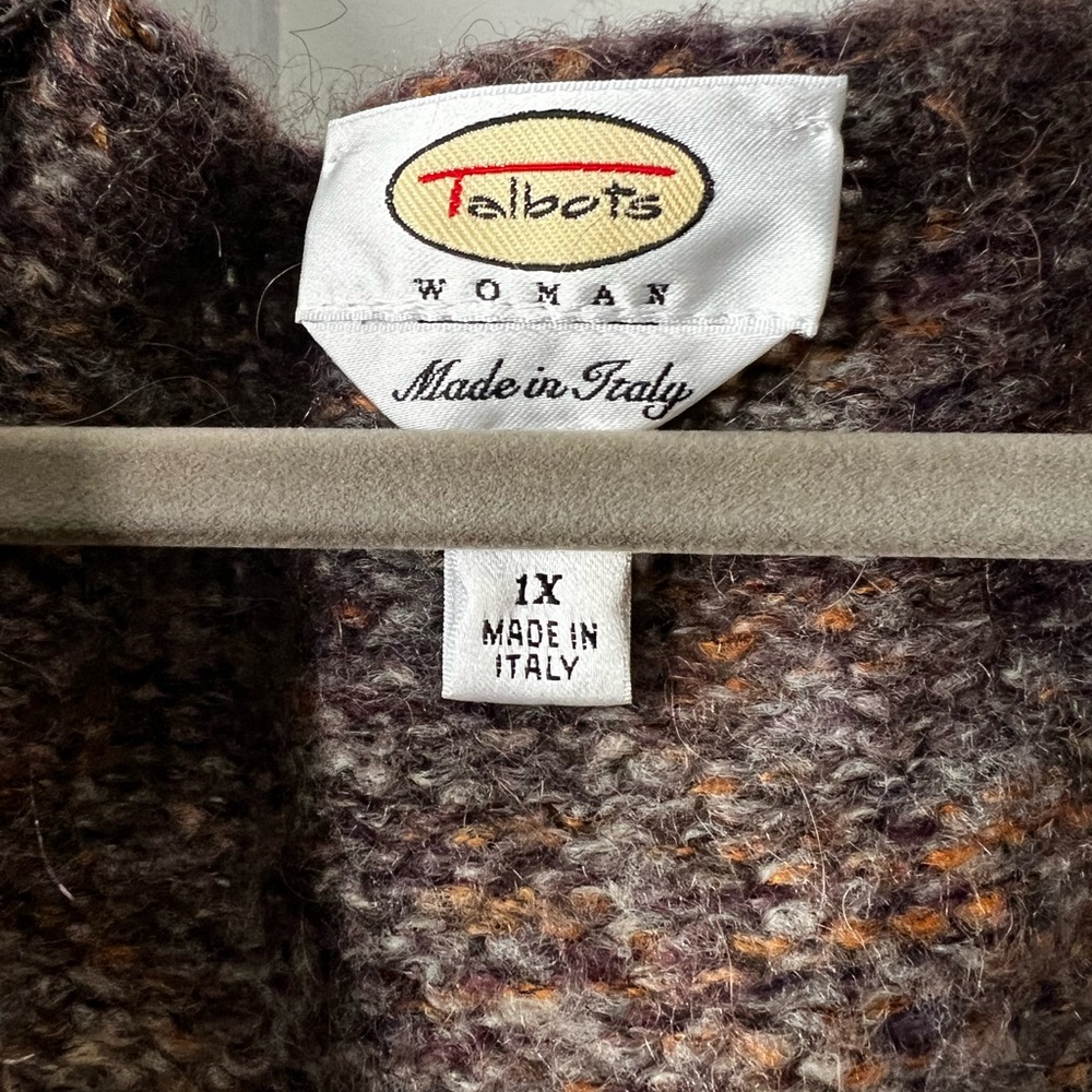Talbots Vintage, made in Italy earth tone cardigan - Picture 7 of 8